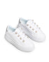 Tenis Blanco Brillos Talón Plata 9131